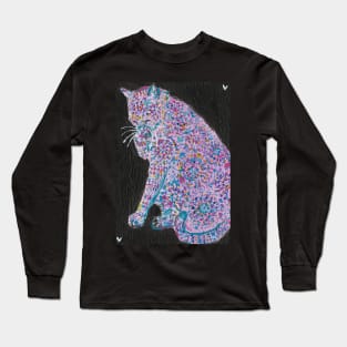 Cute abstract cat design acrylic painting Long Sleeve T-Shirt